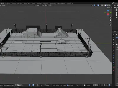  Beginner-Friendly 3D Skatepark Model 3D model