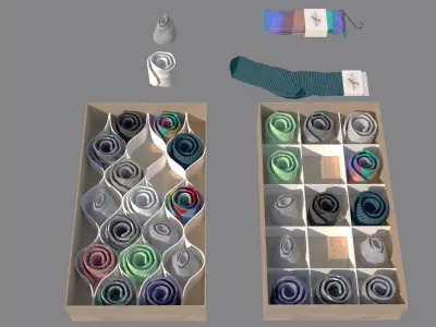 Folded Socks Calcetines Doblados Rack Display 3D model