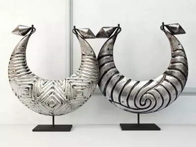 Tribal Metal Necklaces 3D model