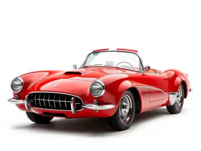 Classic Red Convertible model pack Low-poly 3D model