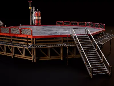 SCIFI INDUSTRIAL ROOFTOP ASSET KIT Low-poly 3D model