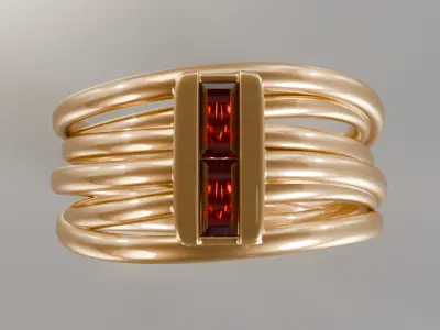 Modern Reliquary Ring - 3D print ready 3D print model