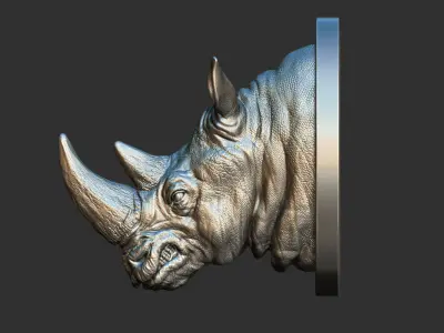 Rhinoceros grin head 3D print model