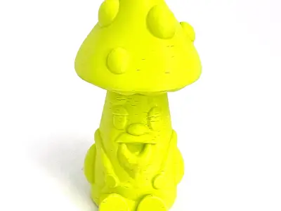 Royalty Free Fantasy Mushroom Farmer Lawn Gnome Free 3D print model