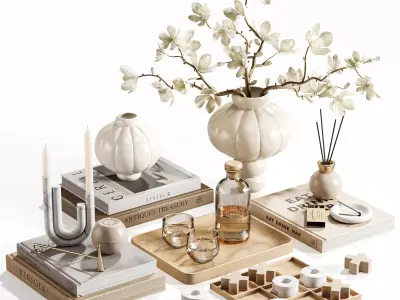  Magnolia Serenity Decor Set 3D model