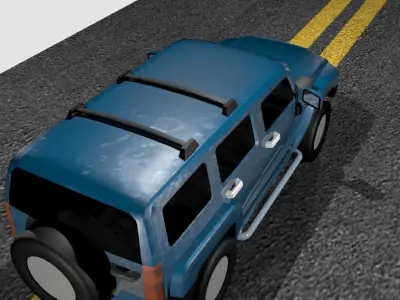 3D Rigged car Low-poly 3D model