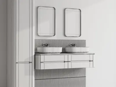 Bathroom furniture by inbani faucet set 20 3D model