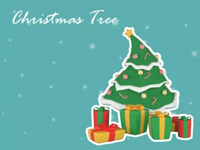 christmas tree and gift bix 3d model 3D model