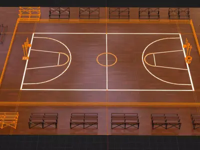 basketball court for school or college Free 3D model