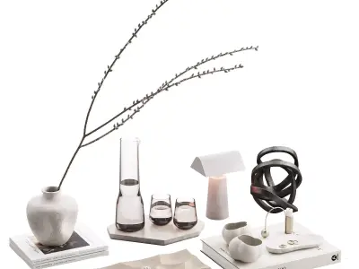 455 decorative set 044 scandi accessories 03 rings and water kit 3D model