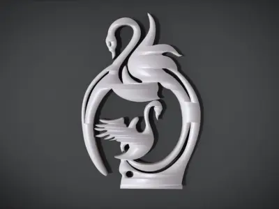 Unique Pendant with stylish decoration frame 3D print model