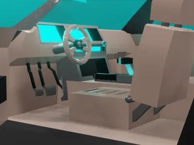 Modernized low poly 1977 styled muscle car Low-poly 3D model
