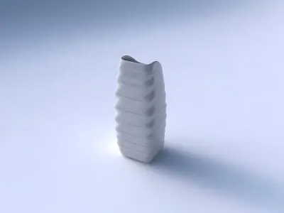Vase arc rectangle with smooth horizontal dents 2 3D print model