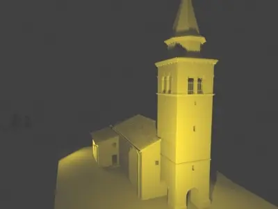 CHURCH OF SAINT CROSS - SLOVENIAN MEDITERRANEAN ARCHITECTURE  Low-poly 3D model