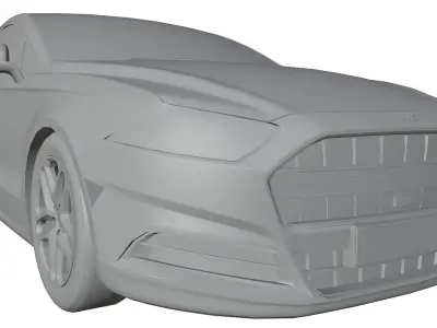 White american car unbranded 3D model