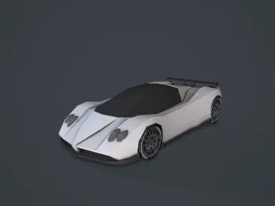 Stylized Hyper Car 01 - Low Poly Game Vehicle Car - Race Car Low-poly 3D model