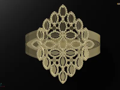 Fushion Women Ring Stone Free Including US Ring Sizes 3D print model