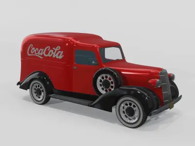 3D Dodge 1936 Retro Coca-Cola 3D model