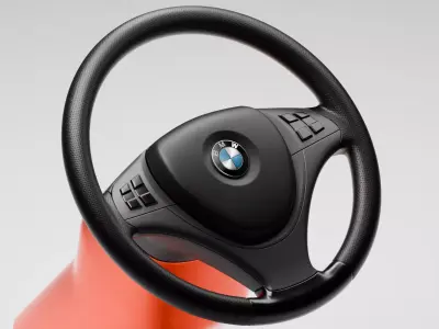 German Car Steering Wheel  Midpoly 3D Model 3D model