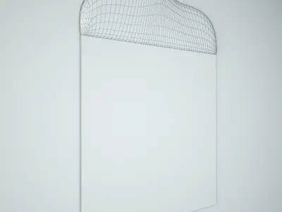 Antique Jaipur Carved Panel Mirror 3D model