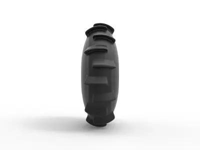 Dirt dragster rear tire at speed Scale 1 to 25 3D print model