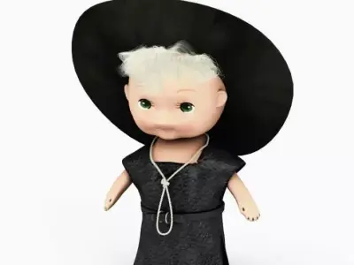 Doll With Black Outfit 3D model