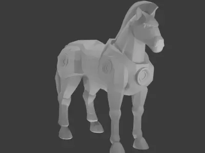 Mechanical horse Low Poly Low-poly 3D model