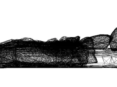 Curved Modern Leather Bed  Low-poly 3D model