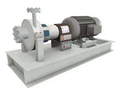 Water Centrifugal Pump PBR Low-poly 3D model