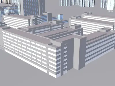 Modern office building Guangzhou Tower small Manwaist office 3D model