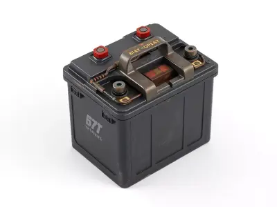 Rusty Industrial Car Battery PBR Asset Low-poly 3D model