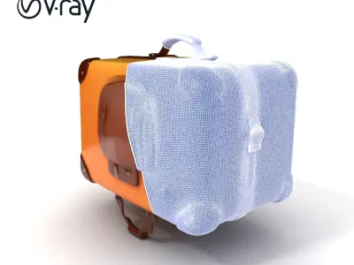 Vintage Leather Suitcase Model Pack for Rendering and Games Low-poly 3D model