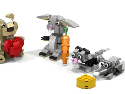 Lego Animals pack 3d 3D model