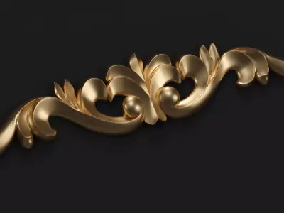 decorative 3D model golden ornament 3D model