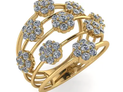 Light Weight Gold Diamond Ring DOC-R8117 3D print model