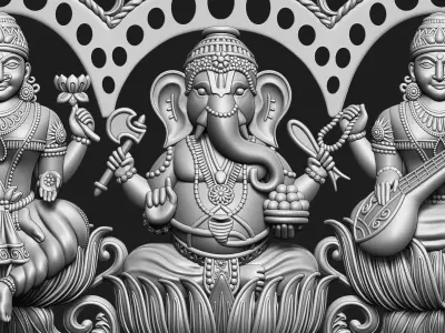 Laxmi Ganesha Saraswati 3D print model