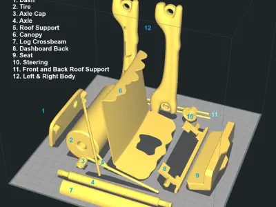 Flintstone Car Free 3D print model
