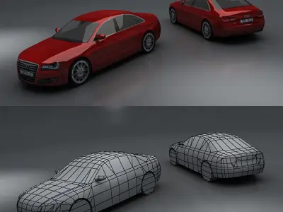 Audi A8 Low-poly 3D model