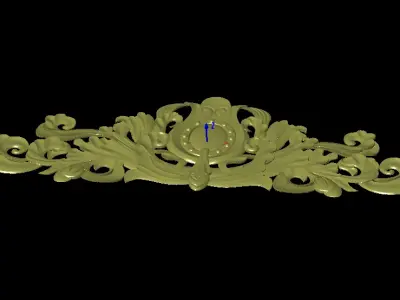 Central decor ornament for furniture 3D model Western flower  3D print model