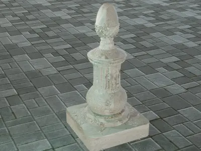 Pine cone column finial 3D print model