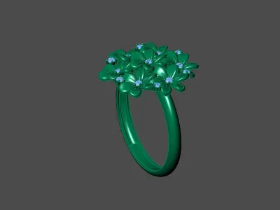 Womens Rings With Stone Ring Ready STL 3DM Models Rings women 3D print model 12