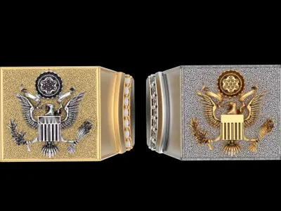 American eagle ring silver gold  printable jewelry 3D model 3D print model