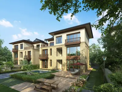 3D model of 2022 luxury fashion villa exterior 47 3D model