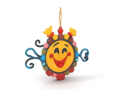 Smiling Sun Ornament Model Pack Low-poly 3D model