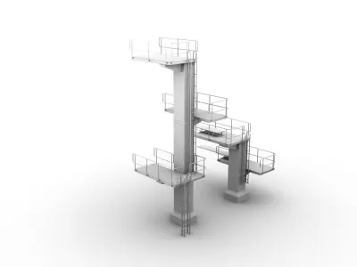 Sprungbrett metal ladder 3D model