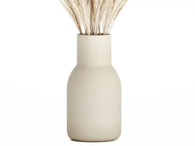 Bouquet Dried Flowers Branches  Cortaderia Pampas 539 3D model