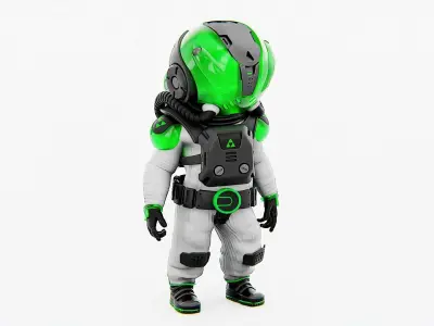 TOON ASTRONAUT F-E  Rigged for Unreal Engine - Unity - MIXAMO 3D model