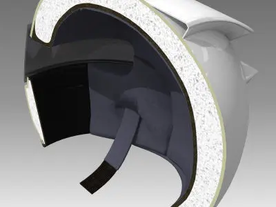 Car Helmet Cutaway 3D model