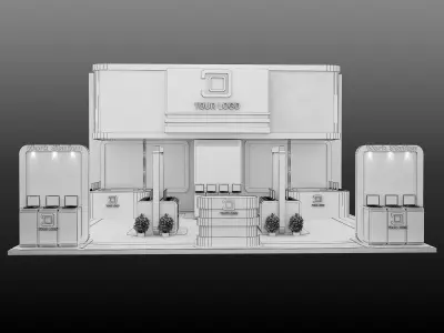  Booth Exhibition Stand a588a  3D model