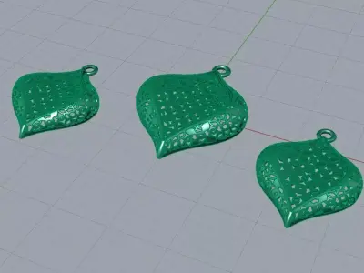 Earrings and necklace set 3D print model